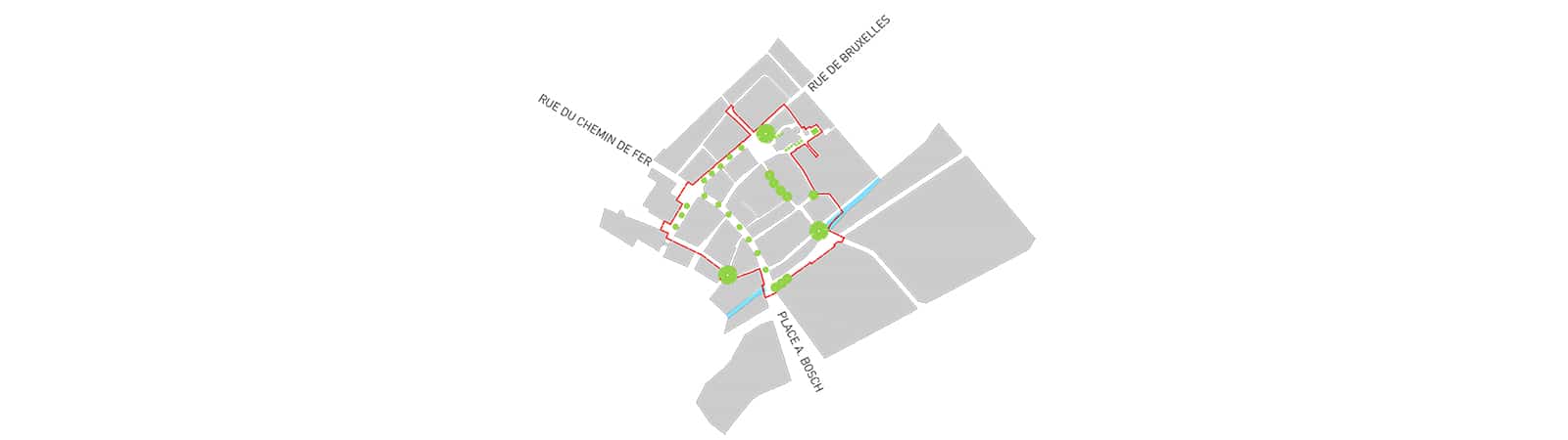 Schéma - Zones vertes - Embellissement du centre-ville