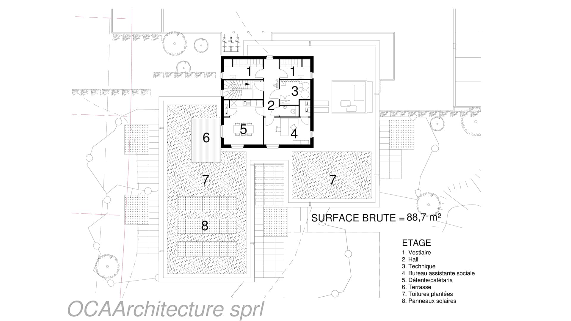 Plan 1<sup>er</sup> étage - Création d’un milieu d’accueil au Parc industriel Nord
